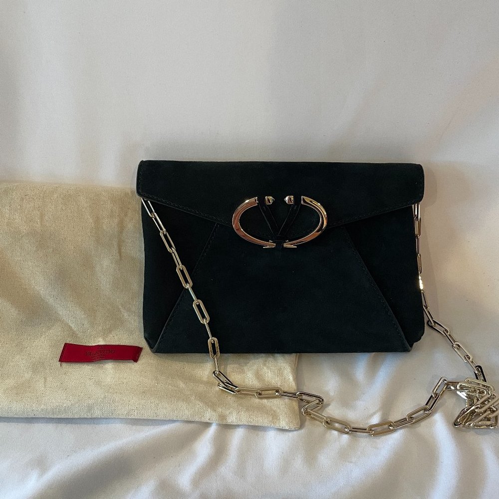 Valentino Garavani V Rivet Convertible Clutch Crossbody Bag NEW Black $1745